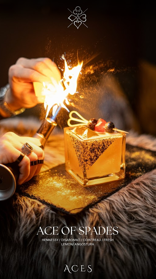 Ace of Spades — Hennessy, Disaronno, Cointreau, lemon, Angostura