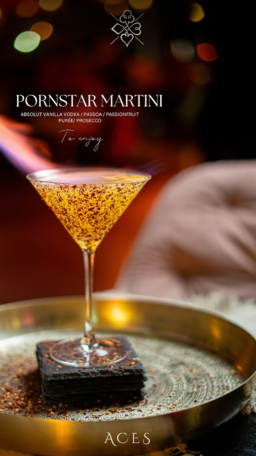 Pornstar Martini — Absolut Vanilla, Passoa, passionfruit, prosecco