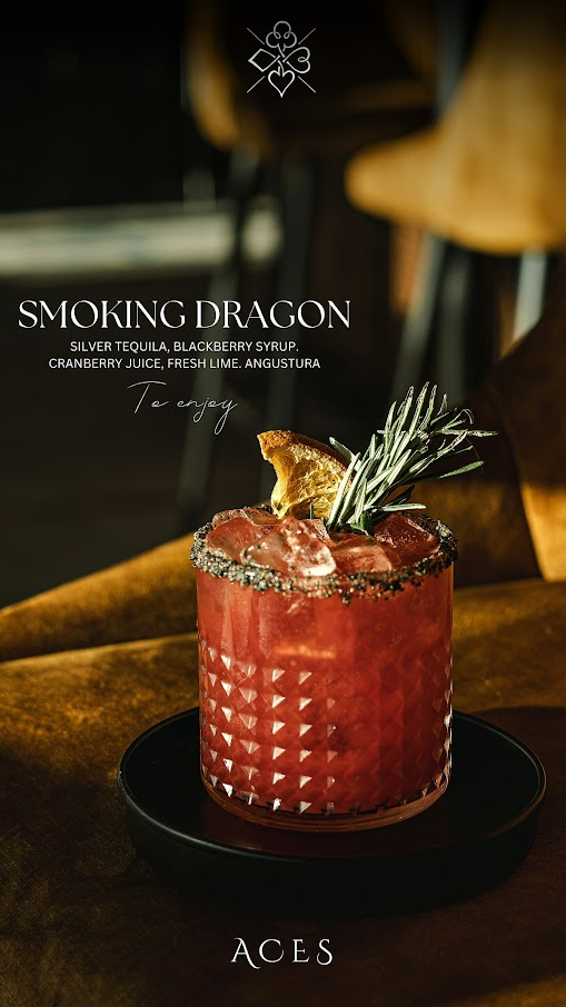Smoking Dragon — silver tequila, blackberry syrup, cranberry, lime