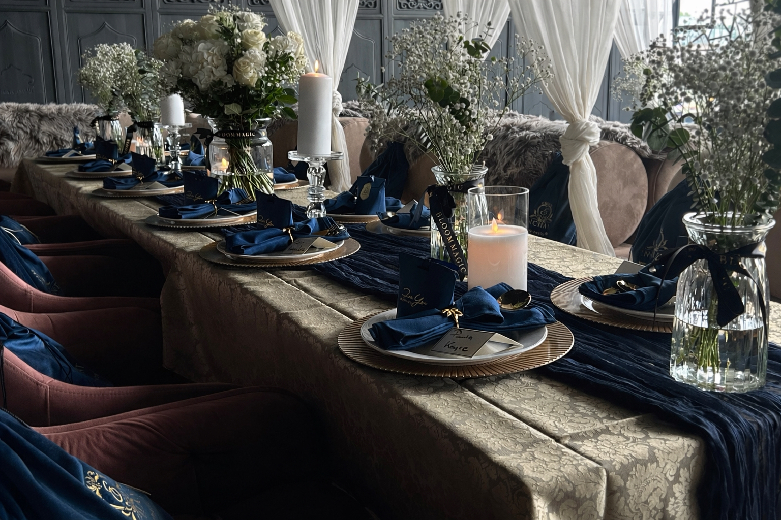 Candlelit wedding reception at ACES Limerick